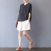 enjoysweety Women Cotton Striped Tops，Casual Blouse, Cotton T-shirt，Asymmetrical Tops，Comfortable Linen Shirt，Leisure Summer Blouse—0207  