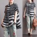 enjoysweety Women Linen Striped Tops，Casual Blouse, Cotton T-shirt，Asymmetrical Tops，Comfortable Linen Shirt，Leisure Summer Blouse—0208  