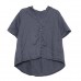 enjoysweety Women Linen Hooded Tops，Casual Blouse, Cotton T-shirt，Asymmetrical Tops，Comfortable Linen Shirt，Leisure Summer Blouse—0210