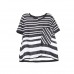 enjoysweety Women Linen Striped Tops，Casual Blouse, Cotton T-shirt，Asymmetrical Tops，Comfortable Linen Shirt，Leisure Summer Blouse—0213  