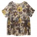 enjoysweety Women Cotton Floral Tops，Casual Blouse, Cotton T-shirt，Asymmetrical Tops，Comfortable Linen Shirt，Leisure Summer Blouse—0215