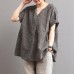 enjoysweety Women Cotton Plaid Tops，Casual Blouse, Cotton T-shirt，Asymmetrical Tops，Comfortable Linen Shirt，Leisure Summer Blouse—0217  