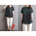 enjoysweety Women Cotton Printing Tops，Casual Blouse, Cotton T-shirt，Asymmetrical Tops，Comfortable Linen Shirt，Leisure Summer Blouse—0218  