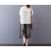 enjoysweety Women Summer Clothing，Casual Blouse, Cotton T-shirt，Asymmetrical Tops，Comfortable Linen Shirt，Leisure Blouse—0220  