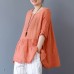 enjoysweety Women Linen Tops，Casual Blouse, Cotton T-shirt，Asymmetrical Tops，Comfortable Linen Shirt，Leisure Summer Blouse—0221