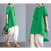 enjoysweety Women Linen Summer Tops，Casual Blouse, Cotton T-shirt，Asymmetrical Tops，Comfortable Linen Shirt，Leisure Blouse—0222  