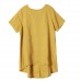 enjoysweety Women Linen Summer Tops，Casual Blouse, Cotton T-shirt，Asymmetrical Tops，Comfortable Linen Shirt，Leisure Blouse—0222  