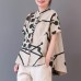 enjoysweety Women Linen Printing Tops，Casual Blouse, Cotton T-shirt，Asymmetrical Tops，Comfortable Linen Shirt，Leisure Summer Blouse—0227  