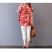 enjoysweety Women Linen Printing Tops，Casual Blouse, Cotton T-shirt，Asymmetrical Tops，Comfortable Linen Shirt，Leisure Summer Blouse—0227  
