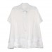 enjoysweety Women Cotton Lapel Tops，Casual Blouse, Cotton T-shirt，Asymmetrical Tops，Comfortable Linen Shirt，Leisure Summer Blouse—0228  