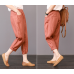 enjoysweety Women Cropped Pants，Elastic Waist Pants，Cotton Pants，Leisure Pants，Casual Pants，Harem Pants，Wide Leg Pants，Solid Color Trousers—0305  