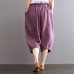 enjoysweety Women Cropped Pants，Linen Pants，Leisure Pants，Casual Pants，Harem Pants，Wide Leg Pants，Solid Color Trousers—0308  