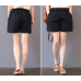 enjoysweety Women Short Pants，Elastic Waist Pants，Cotton Pants，Linen Pants，Leisure Pants，Casual Pants，Harem Pants，Wide Leg Pants，Linen Trousers—0318