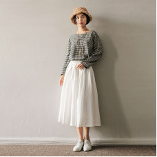 enjoysweety Custom Linen Skirt, Midi Skirt, Ruffle Skirt, Ruffle Linen Skirt with Pockets, Linen Midi Skirt, Cotton Skirt - 0367