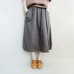 enjoysweety Linen Skirt, Midi Skirt, Ruffle Skirt, Ruffle Linen Skirt with Pockets, Linen Midi Skirt, Knee Length Linen Skirt - 0372