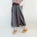 enjoysweety Linen Skirt, Midi Skirt, Ruffle Skirt, Ruffle Linen Skirt with Pockets, Linen Midi Skirt, Knee Length Linen Skirt - 0372