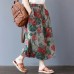 enjoysweety Linen Skirt, Midi Skirt, Ruffle Skirt, Ruffle Linen Skirt with Pockets, Linen Midi Skirt, Printing Linen Skirt - 0373