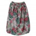 enjoysweety Linen Skirt, Midi Skirt, Ruffle Skirt, Ruffle Linen Skirt with Pockets, Linen Midi Skirt, Printing Linen Skirt - 0373
