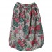enjoysweety Linen Skirt, Midi Skirt, Ruffle Skirt, Ruffle Linen Skirt with Pockets, Linen Midi Skirt, Printing Linen Skirt - 0373