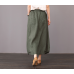 enjoysweety Cotton Skirt, Midi Skirt, Ruffle Skirt, Ruffle Linen Skirt with Pockets, Linen Midi Skirt, Linen Skirt - 0374