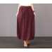 enjoysweety Cotton Skirt, Midi Skirt, Ruffle Skirt, Ruffle Linen Skirt with Pockets, Linen Midi Skirt, Linen Skirt - 0374