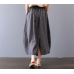 enjoysweety Linen Skirt, Midi Skirt, Ruffle Skirt, Ruffle Linen Skirt with Pockets, Linen Midi Skirt, Cotton Skirt - 0375