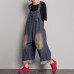 enjoysweety Women Leisure Linen Jumpsuits，Cotton Overalls，Comfortable Wide Leg Pants，Loose Overalls，Trouser With Pockets，Plus Size Clothing - 0380