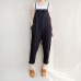 enjoysweety Women Leisure Cotton Dungarees，Linen Overalls，Summer Cotton Jumpsuits Pants，Loose Bib Overalls，Wide Leg Pants With Pockets，Trouser - 0381