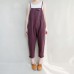 enjoysweety Women Leisure Cotton Dungarees，Linen Overalls，Summer Cotton Jumpsuits Pants，Loose Bib Overalls，Wide Leg Pants With Pockets，Trouser - 0381