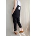 enjoysweety Women Leisure Cotton Dungarees，Linen Overalls，Summer Cotton Jumpsuits Pants，Loose Bib Overalls，Wide Leg Pants With Pockets，Trouser - 0381