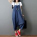 enjoysweety Women Leisure Linen Jumpsuits，Cotton Overalls，Comfortable Wide Leg Pants，Loose Overalls，Baggy Trouser With Pockets - 0383