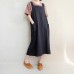 enjoysweety Women Summer Clothing Casual Dress, Leisure Cotton Vest Dress，Strap Dress, Linen Sundress Dress，Comfortable Dress - 0391