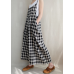enjoysweety Women Casual Linen Vest Dress，Strap Dress，Plaid Overalls，Loose Overalls With Pockets，Plus Size Zlothing- 0393