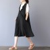 enjoysweety Women Summer Clothing Casual Dress, Leisure Cotton Vest Dress，V Neck Strap Dress, Linen Sundress Dress，Comfortable Dress - 0396